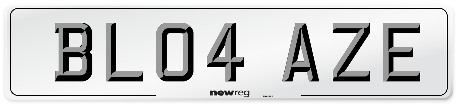 BL04 AZE Number Plate from New Reg